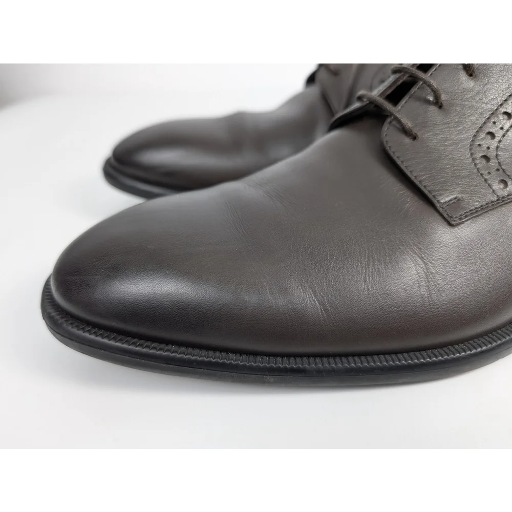 Ermenegildo Zegna Brown Derby Dress Shoes Sz 10 Classic Designer Luxury